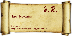 Hay Roxána névjegykártya
